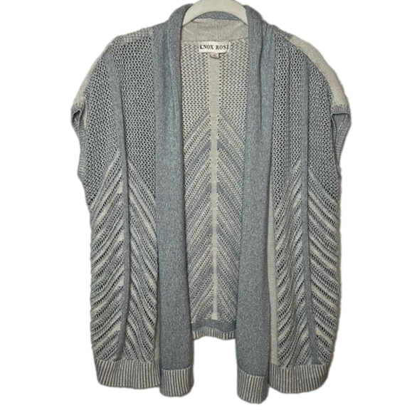 Knox Rose Sweaters - Knox Rose Light Blue Knit Short Sleeve Shawl Size Medium